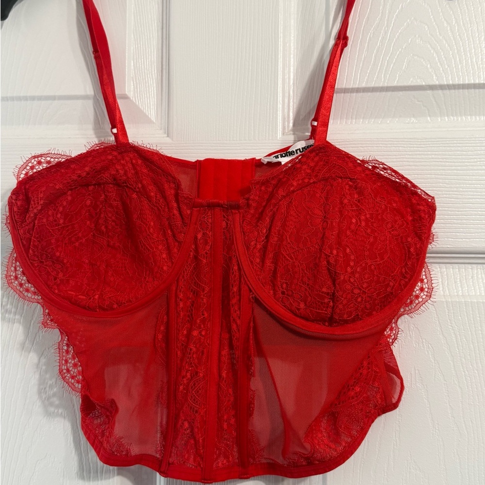 Red Lace Corset Top